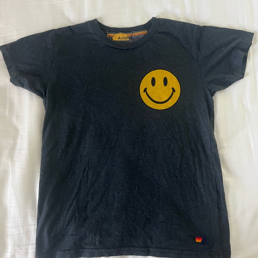 Aviator Nation Kids Navy Smiley Face Tee
